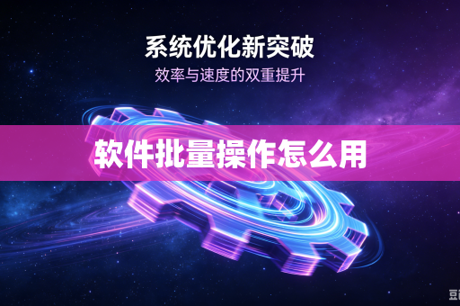 软件批量操作怎么用