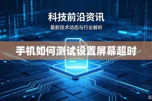 手机如何测试设置屏幕超时-第1张图片-电脑手机工具软件下载 - 免费实用工具合集 | 联启科技