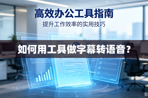 如何用工具做字幕转语音？