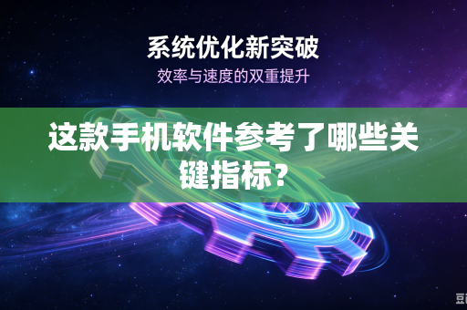 这款手机软件参考了哪些关键指标？