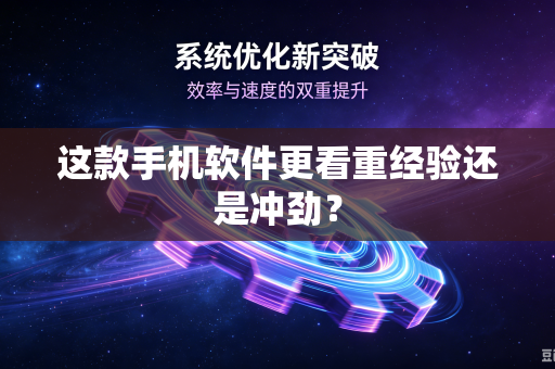 这款手机软件更看重经验还是冲劲？