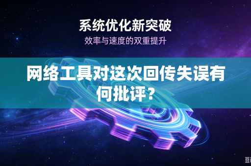 网络工具对这次回传失误有何批评？