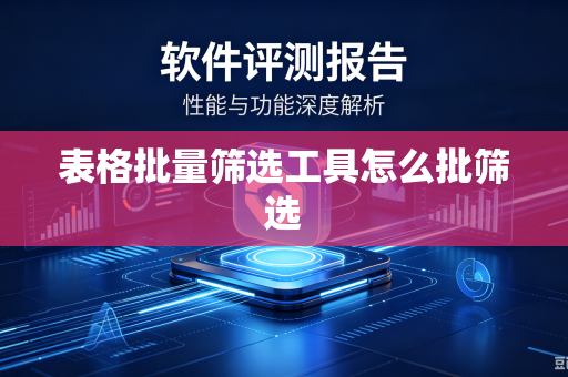 表格批量筛选工具怎么批筛选