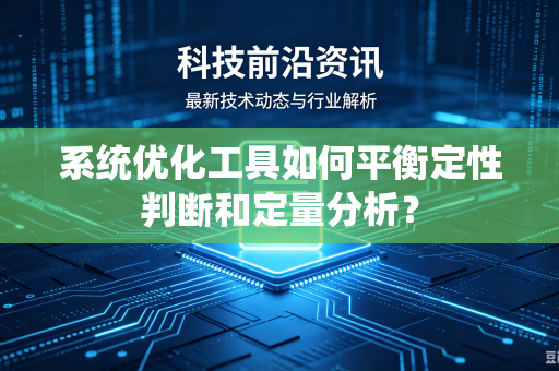系统优化工具如何平衡定性判断和定量分析？