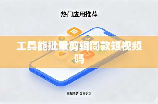 工具能批量剪辑同款短视频吗